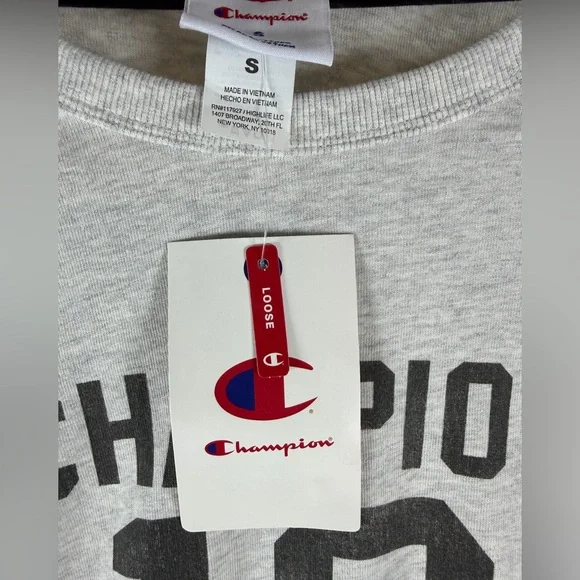 Champion Women's Short Sleeve Cropped T-Shirt - Gray S - Picture 4 of 7